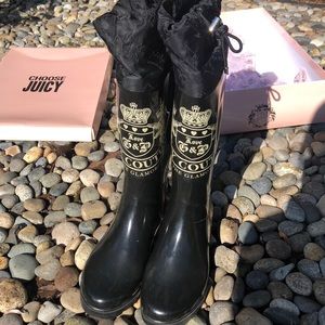 Juicy Couture black rainboots size 8/7.5